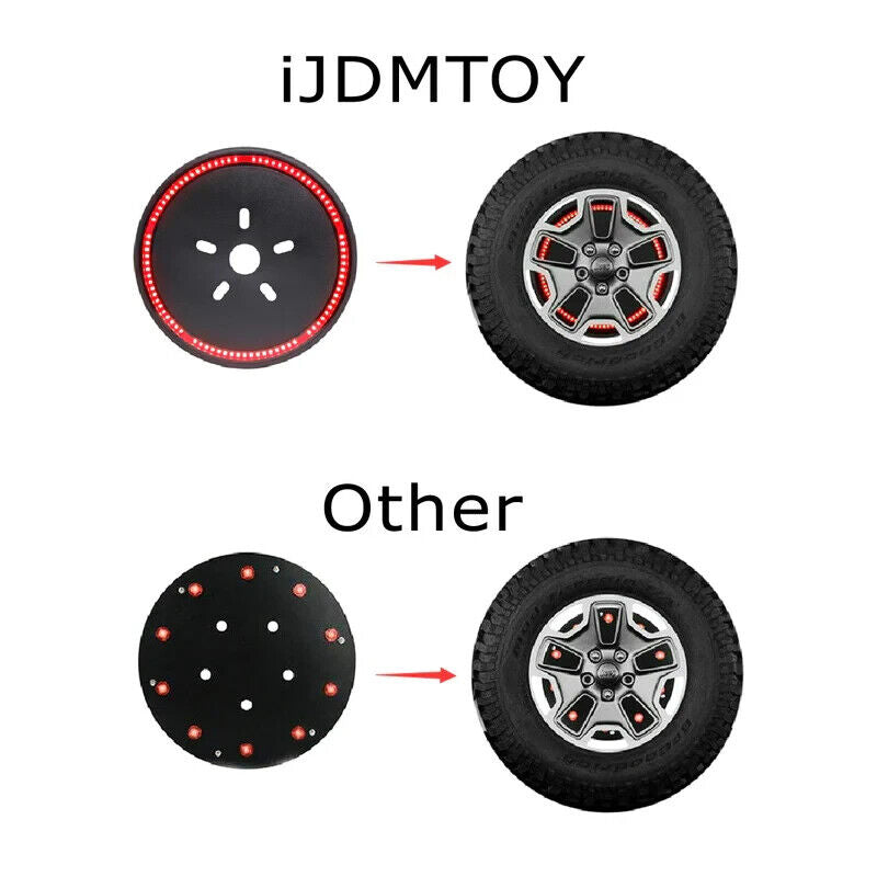 LED Rear Red F1 Strobe Flash Spare Wheel Tire Tyre Disc Brake Jeep Wrangler 86+