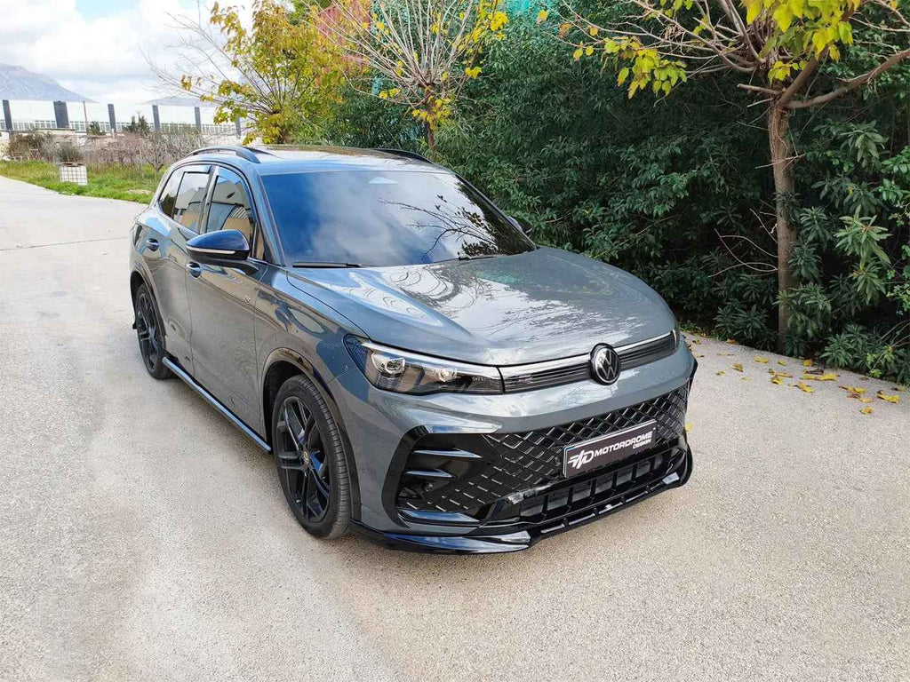 Motordrome Design Front Splitter Styling VW Tiguan Mk3 R-Line Black Gloss