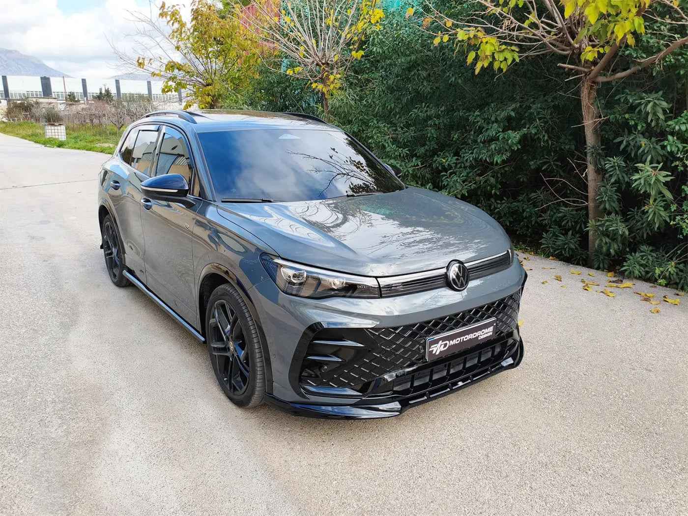 Motordrome Design Front Splitter Styling VW Tiguan Mk3 R-Line Black Gloss
