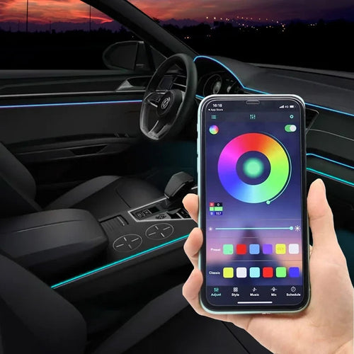 Auto-Style 10-Piece 8m Multi-Color LED Optical Interior Ambience Lighting App