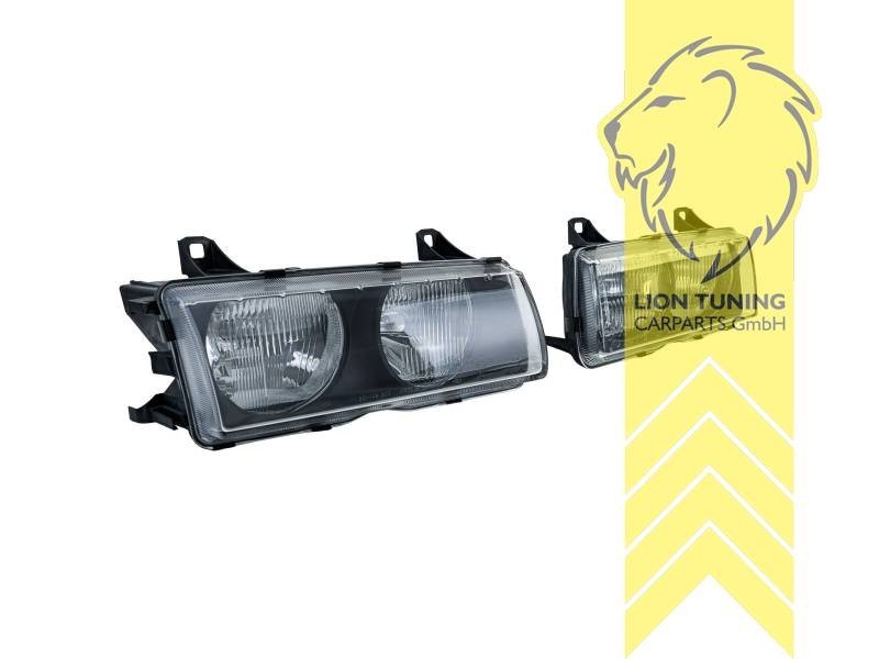 LTG Pair Hella Halogen Headlights BMW E36 Sedan Touring, Coupe Cabrio black 92+