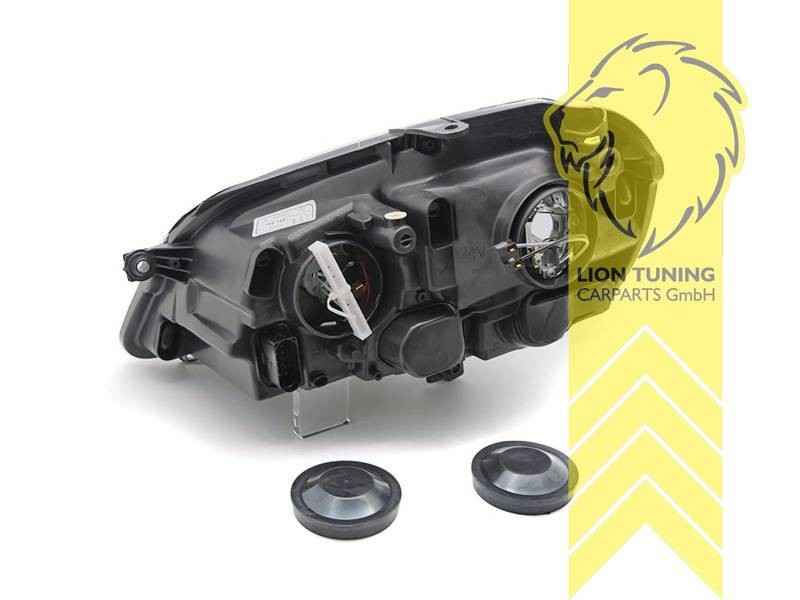 LTG Pair Aftermarket Halogen Headlights VW Polo 9N 9N3 Facelift 05-09 Black LHD