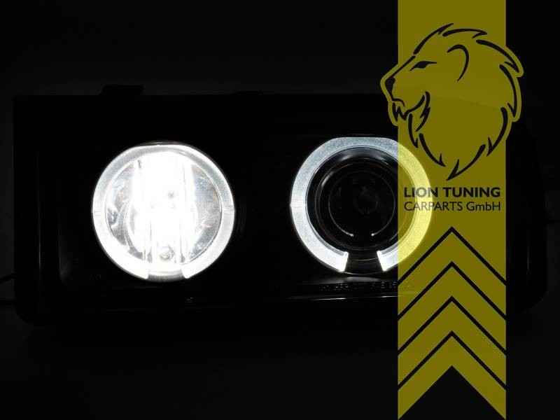 LT Pair LED Halo Ring Halogen Headlights VW Corrado 53I 53 88-95 black LHD
