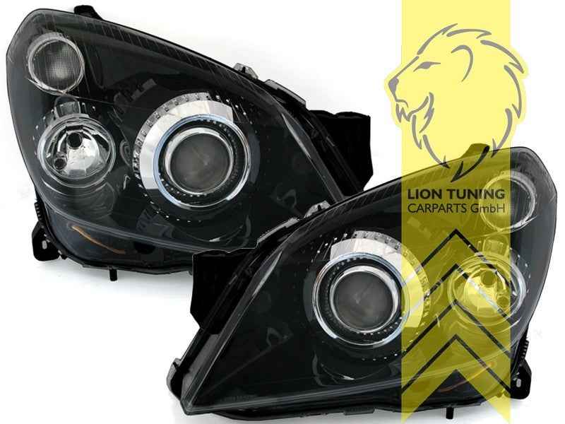 LTG Pair Xenon HID Headlights Opel Astra H L48 L35 L08 L69 04-10 black LHD