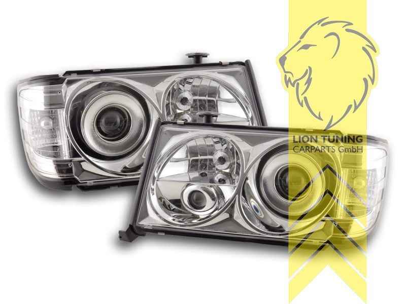 LTG Pair Halogen Headlights Mercedes W124 S124 C124 A124 E-Class 84-93 chrome HD