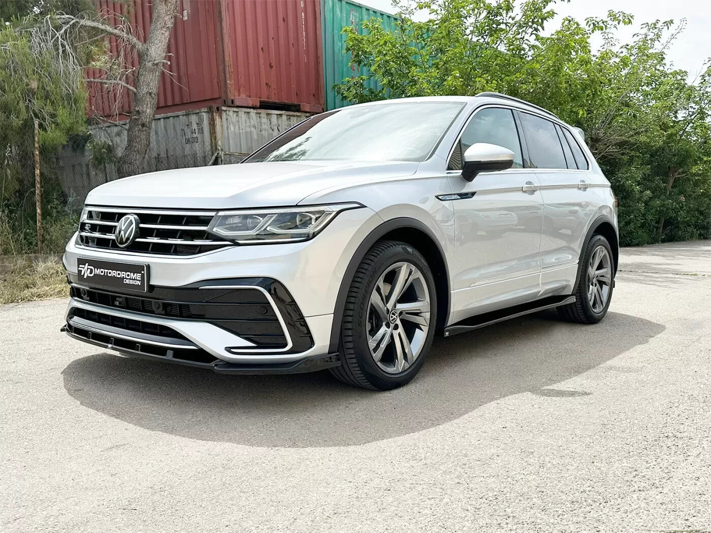 Motordrome Side Skirts Trims VW Tiguan R-Line Mk2 Facelift 20-24 Gloss Black