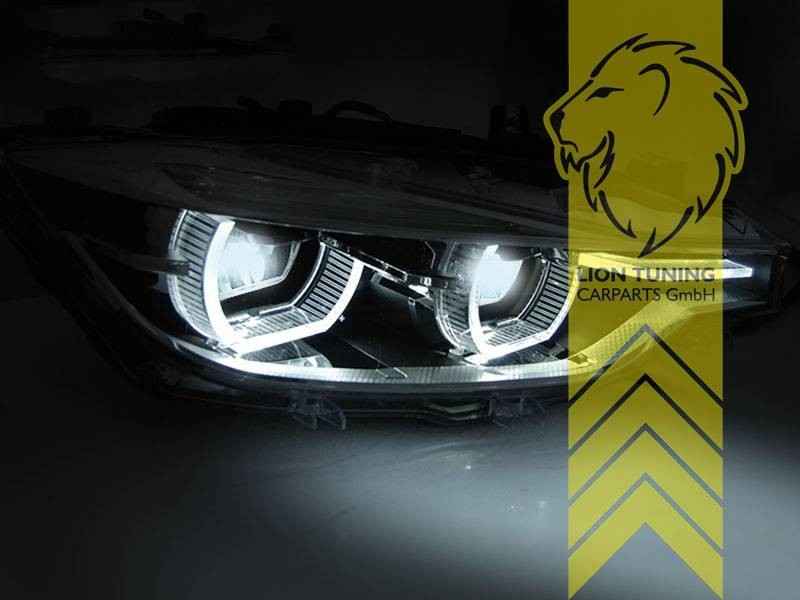 LT Pair LED DRL Halo Headlights BMW F30 Sedan F31 Touring LCI black 15-19 LHD