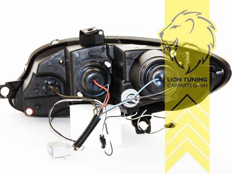 LTG LED DRL Lightbar Headlights Seat Leon 1P Altea 5P Toledo 5P 04-09 Black LHD