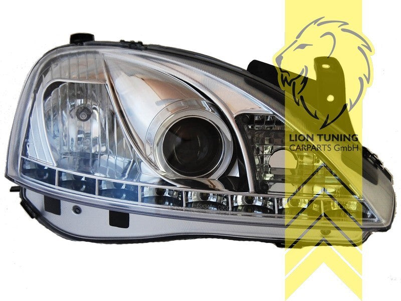 LT Pair LED DRL Halo Lightbar Headlights Opel Corsa C Combo C chrome LHD