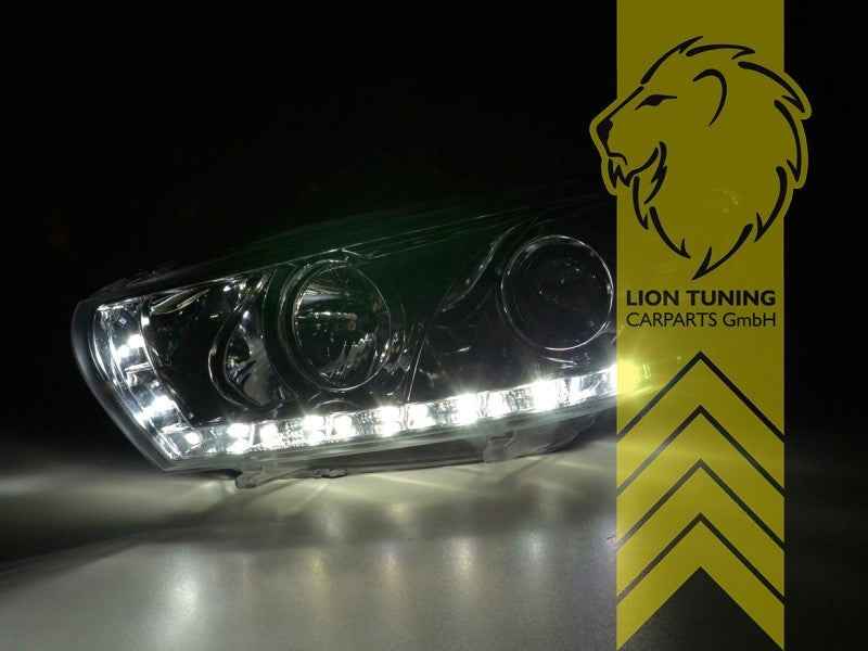 LTG Pair LED DRL Halo Lightbar Headlights VW Scirocco 3 black LHD