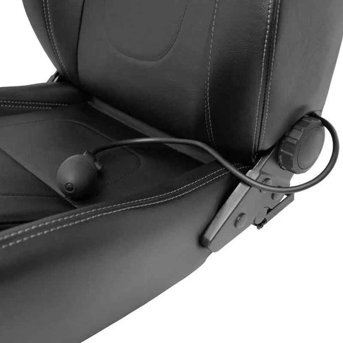 ATST x1 Retro Universal Classic Bucket Seat Black Synth Silver Stitch + slides