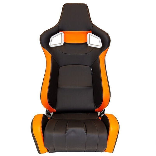 Auto-Style RS6-2 x1 Universal Car Van 4x4 Motorhome Bucket Seat Matt Black Orange +slides