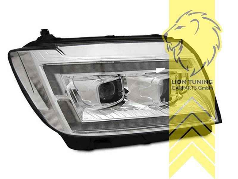 LT Pair LED DRL Halo Lightbar Headlights VW Crafter 2 SY 2016+ chrome LHD