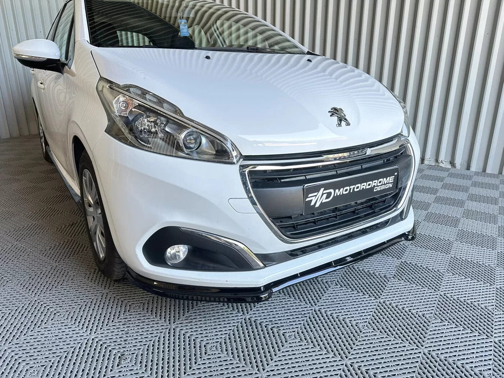 Motordrome Front Bumper Lower Splitter V.2 Peugeot 208 Mk1 FL 15-19 Gloss Black
