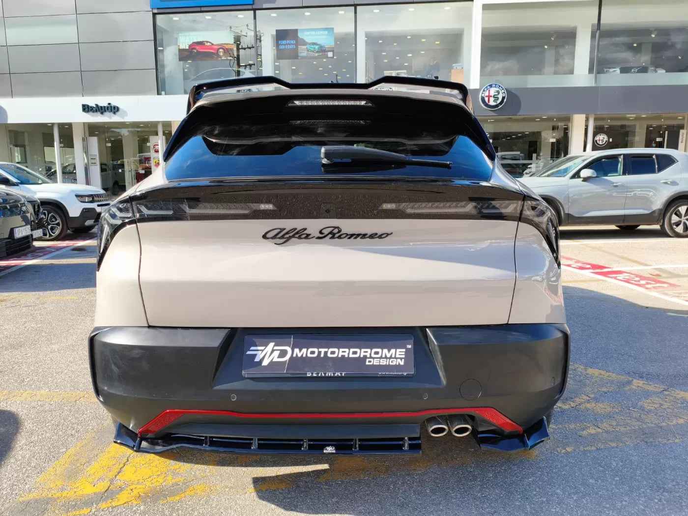 Motordrome Rear Bumper Diffusor Splitter Alfa Romeo Junior 24+ Glossy Black