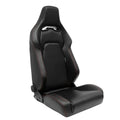 ATST x1 Universal Car Van Camper Sim Bucket Seat Black Synth Leather Red Stitch