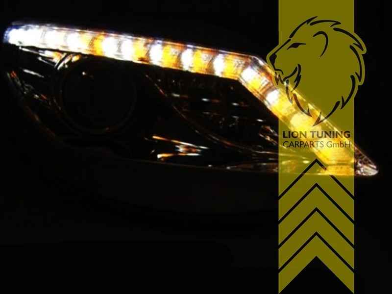 LTG Pair LED DRL Lightbar Headlights Seat Ibiza 6J IV 6J5 08-12 Black LHD