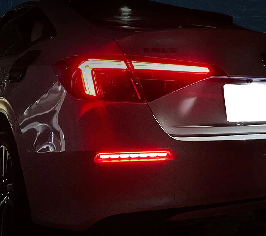 Rear Tail LED Lamp Brake Fog Revers Light Smoke Bumper Reflector Honda Civic 22+