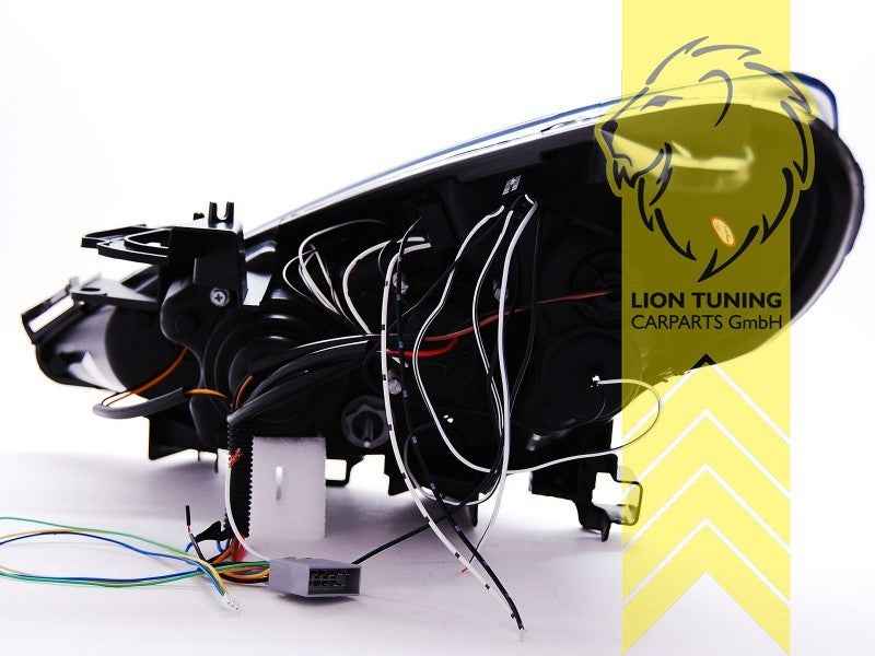 LTG Pair LED DRL U-Tube Headlights Peugeot 207 207CC Cabrio SW Break black LHD