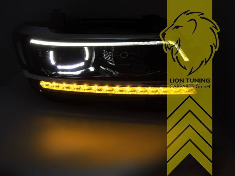LTG Pair LED DRL Lightbar Headlights VW Tiguan 2 5AN AD1 16-20 black LHD EXPORT