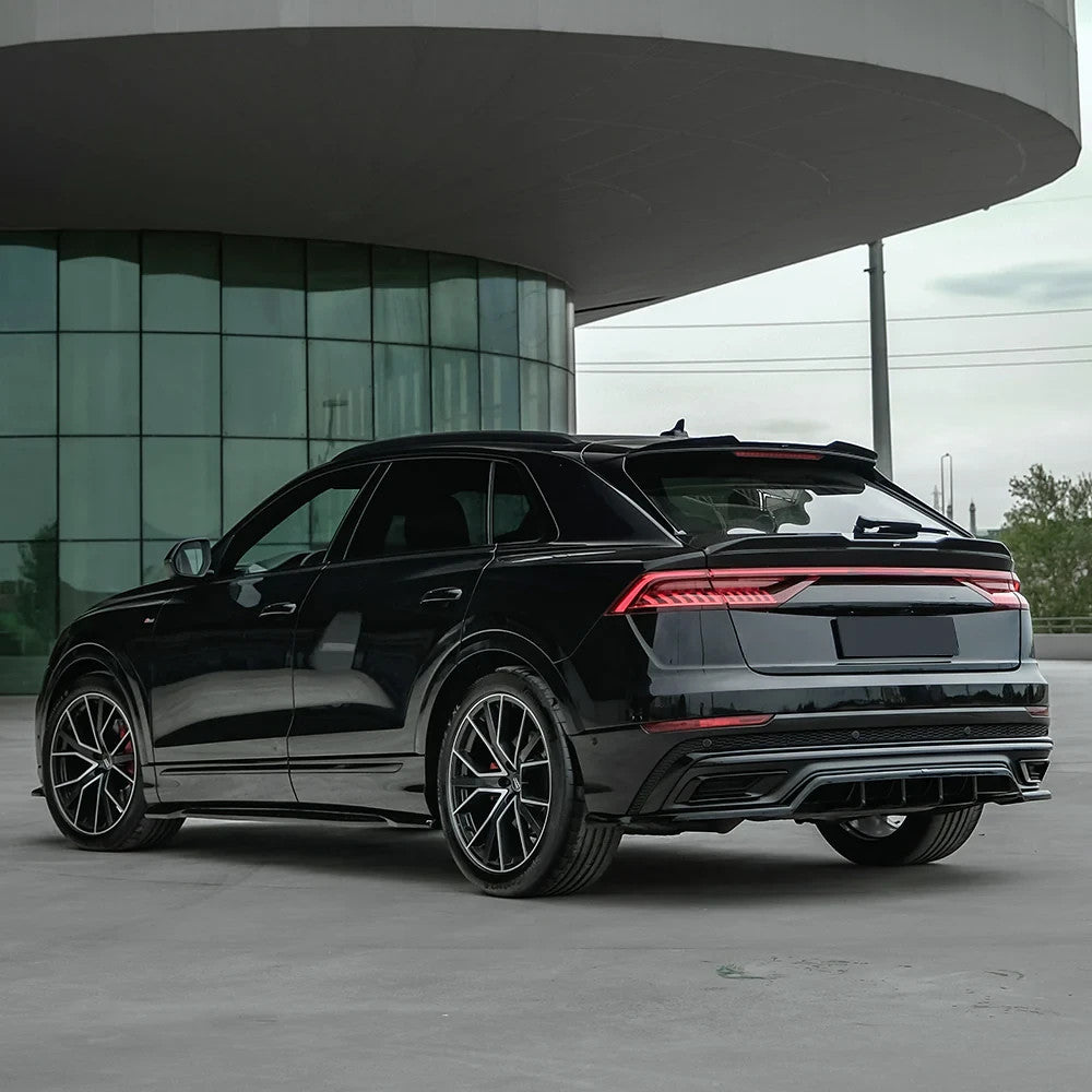 OW Rear Bumper Diffusor Splitter AUDI Q8 S-Line Mk1 2018-2023 Gloss Black