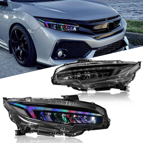 AC Pair RGB LED DRL Rear lights Tail Honda Civic 10 Seden Hatchback R 16-21