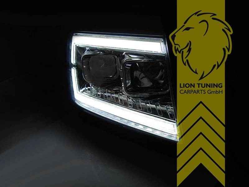 LT Pair LED DRL Halo Lightbar Headlights VW Crafter 2 SY 2016+ chrome LHD