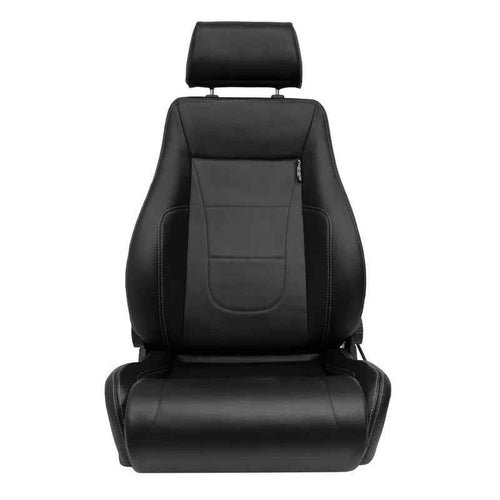 ATST x1 Retro Universal Classic Bucket Seat Black Synth Silver Stitch + slides