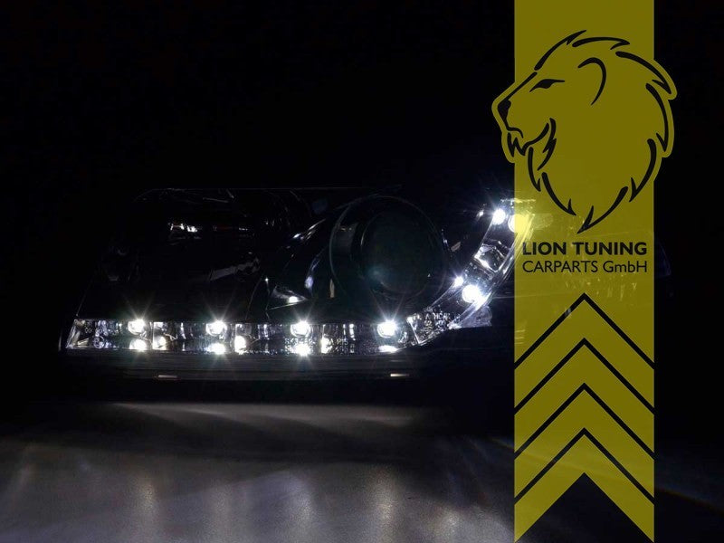 LT Pair LED DRL Halo Headlights Audi A4 B5 8D Limousine Avant chrome LHD