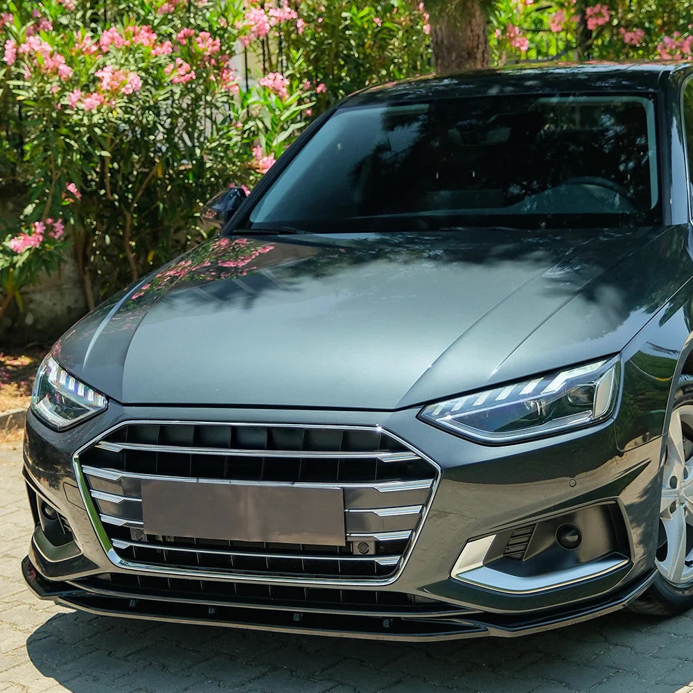 OW Front Bumper Lip Splitter VW AUDI A4 B9 Facelift 2019-2024 Gloss Black