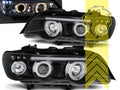 LTG Pair LED DRL Halo Ring Headlights BMW X5 E53 00-03 H1 / H1 LHD
