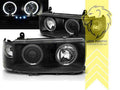 LTG Pair LED Halo DRL Headlights Toyota Land Cruiser FJ 80 J8 Black EXPORT ONLY