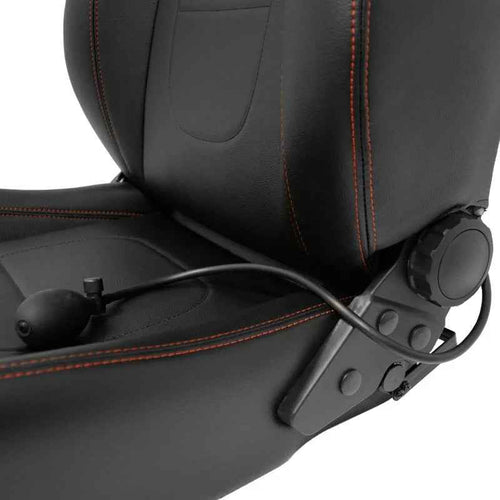 ATST x1 Retro Universal Classic Bucket Seat Black Synth Red Stitch + slides