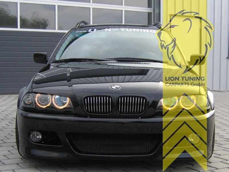 LTG DEPO Pair LED Halo Headlights BMW E46 Sedan Touring Black 98-01 RHD / LHD