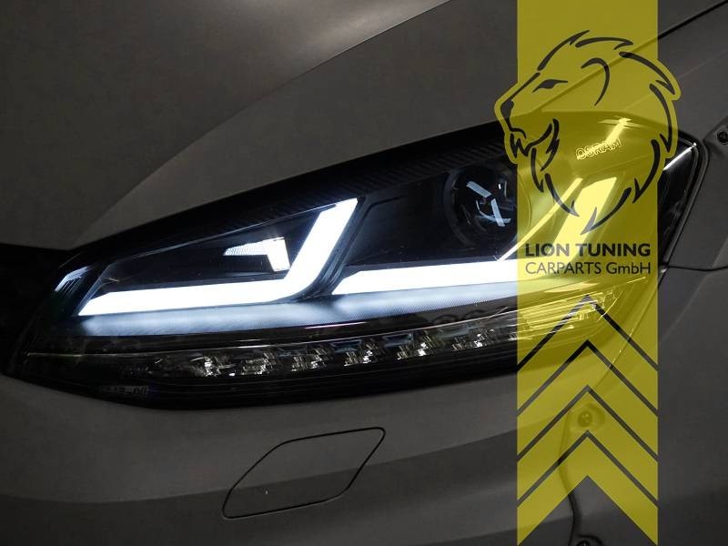 LT OSRAM Pair FULL LED DRL Headlights VW Golf 7 Limo Variant 12-17 black LHD