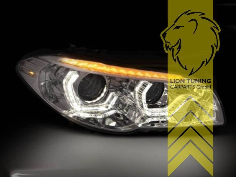 LT LED DRL Lightbar Headlights BMW F10 Limo F11 Touring chrome Xenon LHD