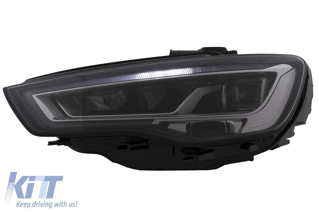 KT LUXE Pair Full LED DRL Seq Dyna Headlights Audi A3 8V Pre-Facelift 13-16 LHD