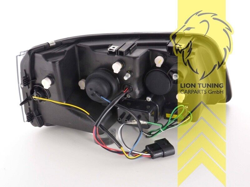LT LED DRL Lightbar Headlights VW T5 Bus Transporter 03-09 Multivan Black H1 LHD