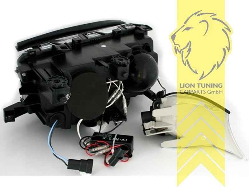 LTG Pair LED DRL CCFL Halo Ring Headlights BMW E46 99-03 Coupe Cabrio Black LHD