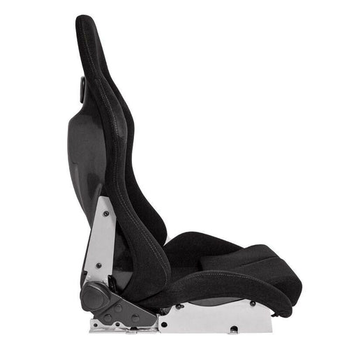 AUTOSTYLE BS5 x2 (Pair) Universal Sports Bucket Seats Black & Grey slide runners
