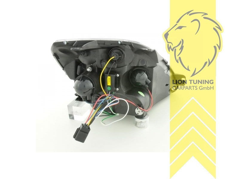 LT LED DRL Angel Eye Projector Headlights Ford Fiesta 6 JH1 JD3 01-05 black LHD
