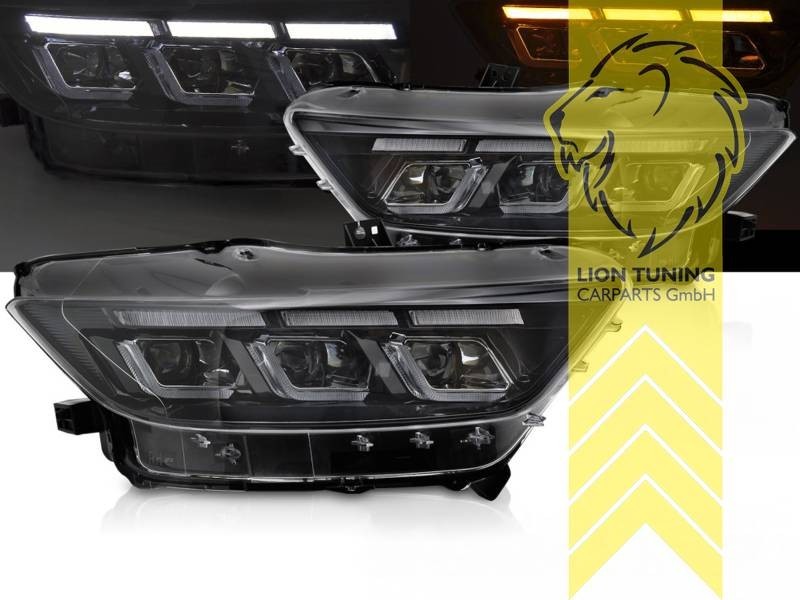 LTG Pair LED DRL Lightbar Headlights Ford Mustang VI 14-17 black LHD EXPORT ONLY