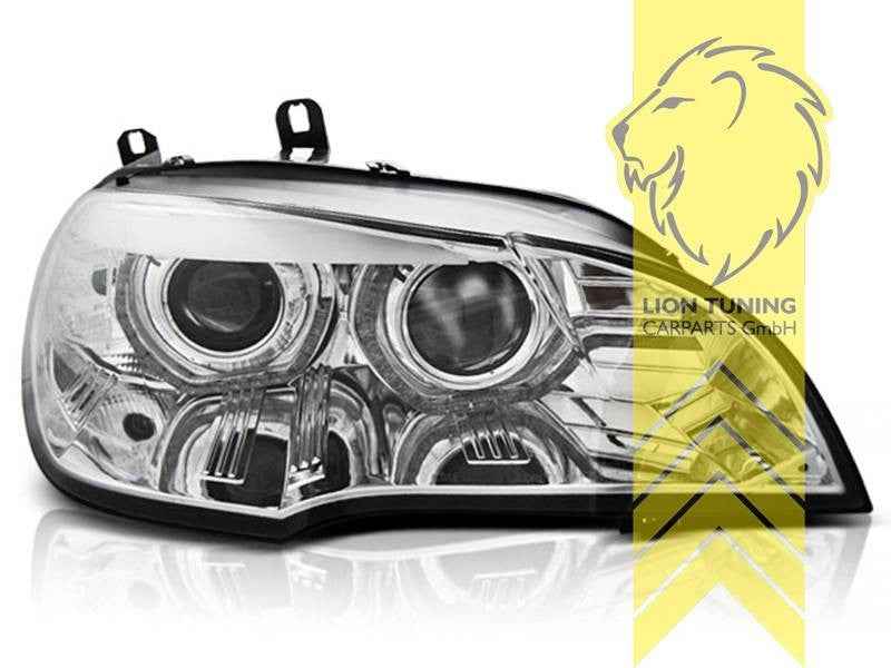 LT  Pair LED DRL Lightbar XENON AFS Headlights BMW X5 E70 07-13 chrome LHD