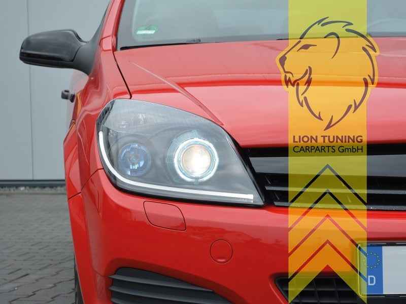 LTG Pair LED DRL Headlights Opel Astra H L48 L35 L08 L69 04-10 black LHD