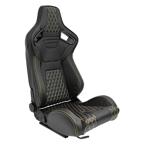 ATST x1 AK Universal Bucket Seat Quilted Yellow Diamond Stitch + slides
