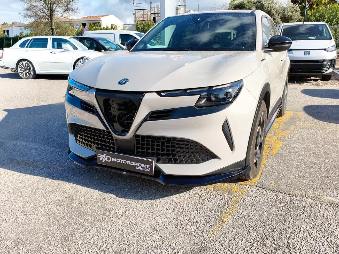 Motordrome Front Bumper Splitter Spoiler Alfa Romeo Junior 24+ Glossy Black