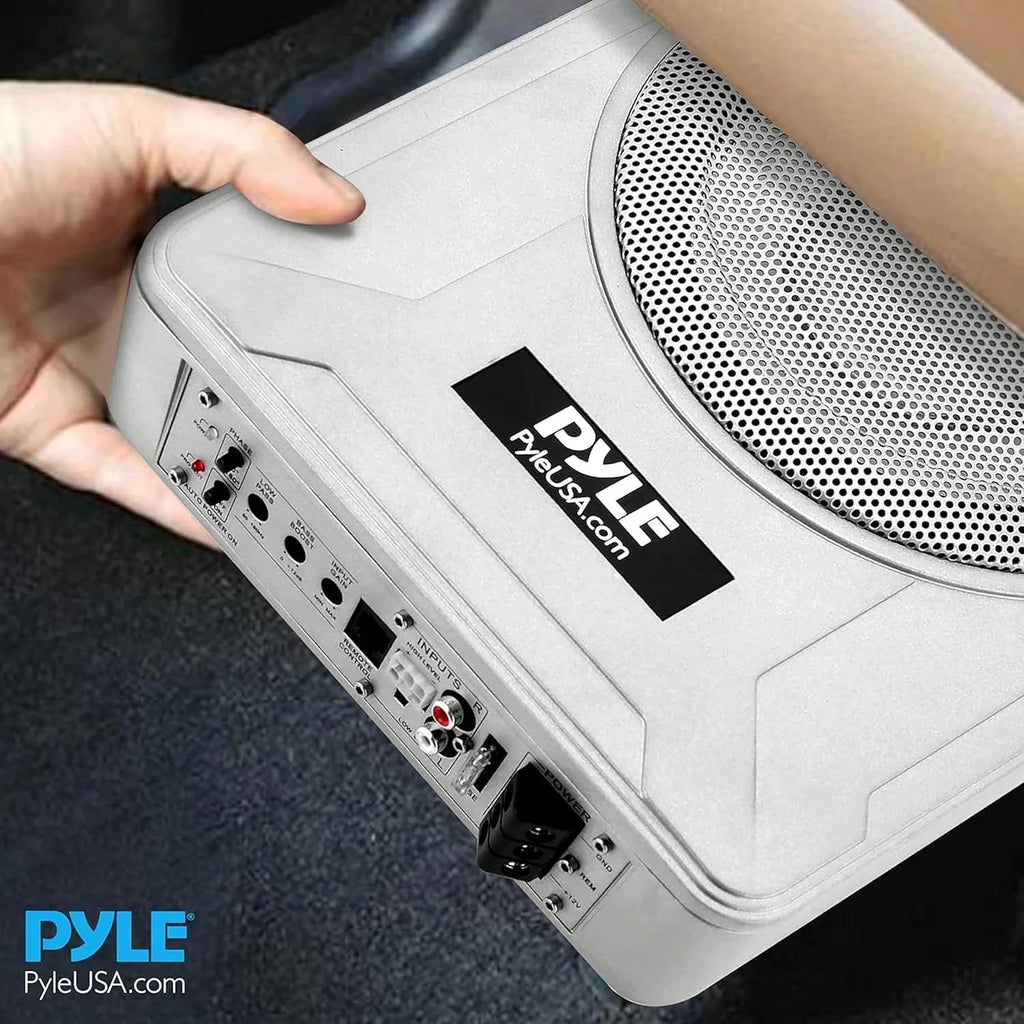 UK PYLE Car 8" Low Profile Amplified Subwoofer 600W Compact Under Seat Sub