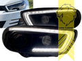 LT LED DRL Lightbar Headlights VW Scirocco 137 138 3 08-14 black HALOGEN LHD