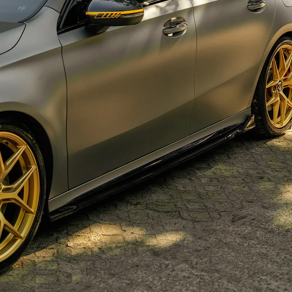 OW Side Skirt Extensions MERCEDES A Class A45 S Aero W177 19+ Gloss Black
