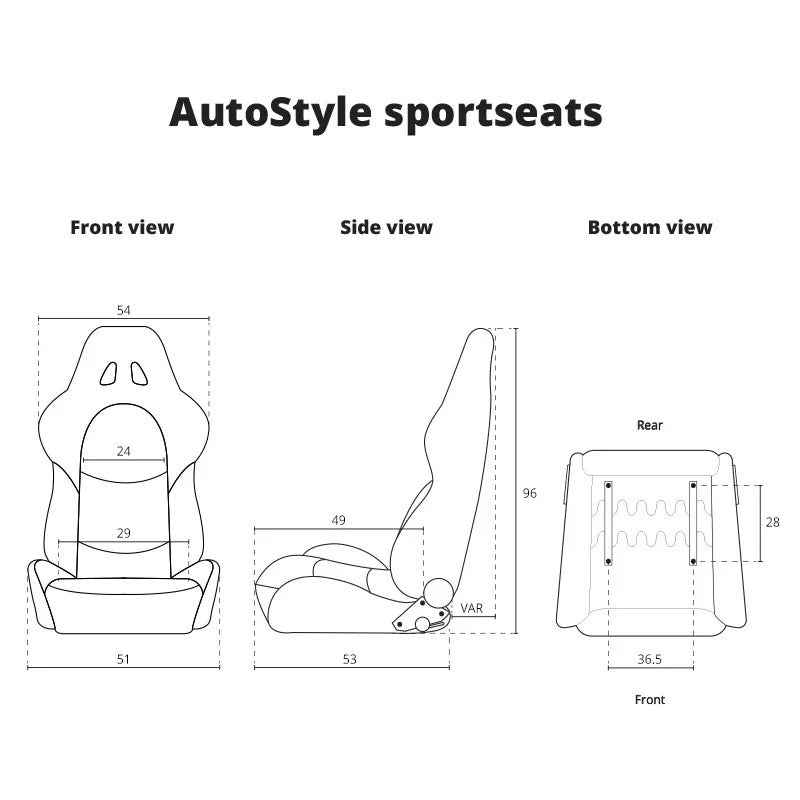 ATST x1 RK Universal Bucket Seats Red & Carbon Fibre Back Faux Leather + slides